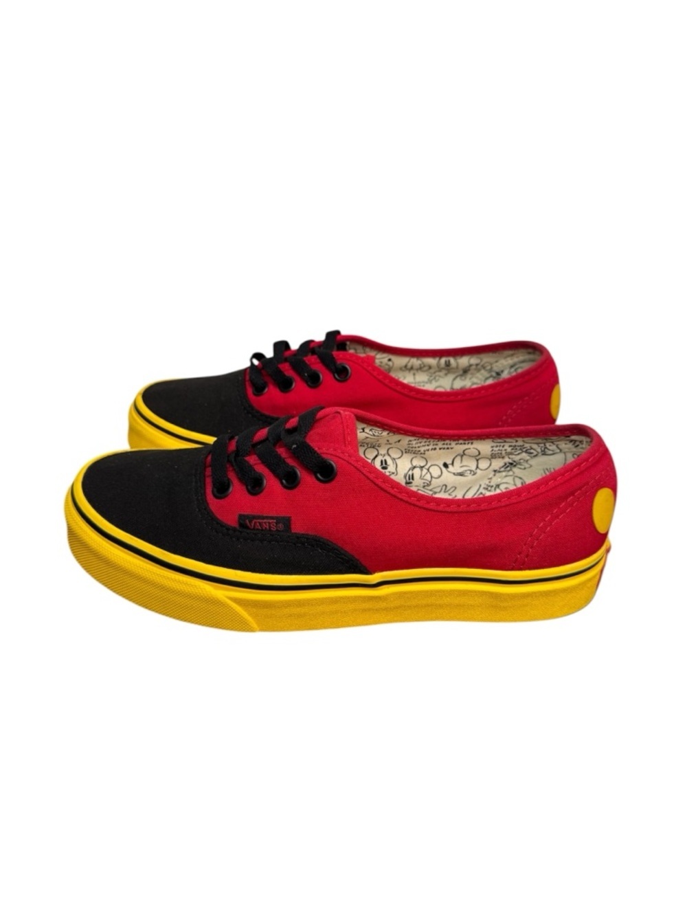 VANS x Disney 90th Anniversary Mickey Mouse Red Yellow Authentic M 4.5 W 6.0